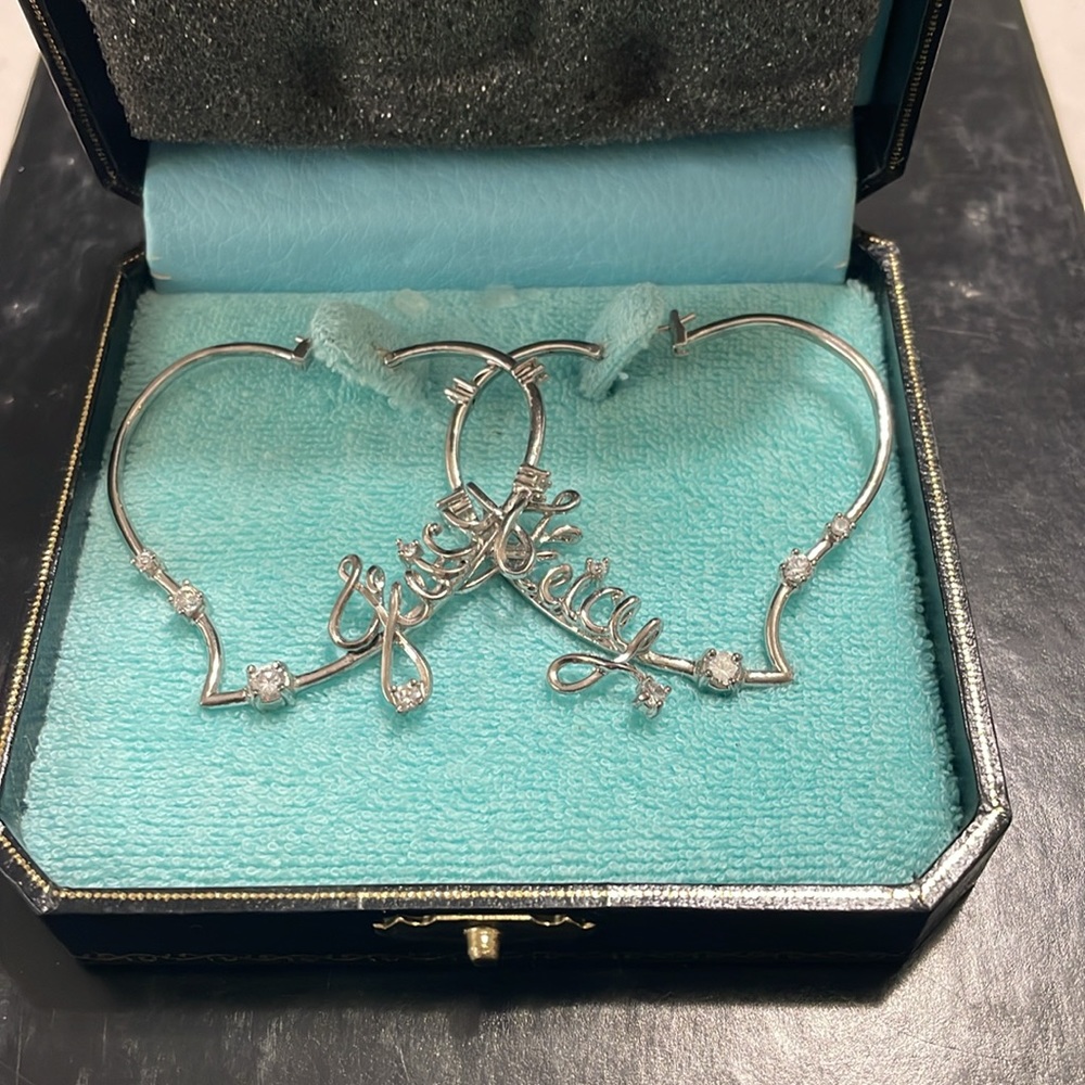 Juicy couture heart hoop earrings